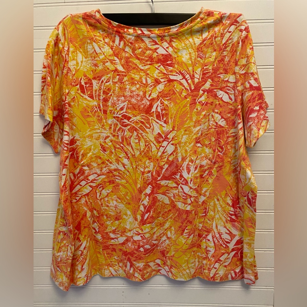 Basic Editions Yellow/Orange/Red Leaf Print Women… - image 3